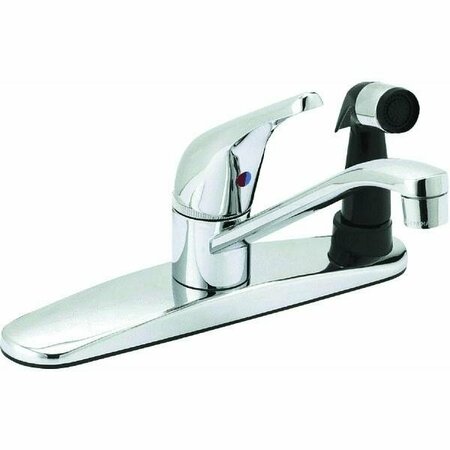 GLOBE UNION Single Handle Kitchen Faucet With Black Sprayer On Deck FS610024CP-JPA3